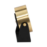 Gold/Black 6 in. Metal Round Modern Solid Table Clock