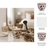 Scented Candle - Plumeria Brown and White Ceramic, 6 Oz.