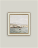 Sailboat Landscape Framed Antique Art