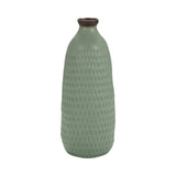 Decorative Vase -  Green Ceramic Bottle Dimpled Texture,16in