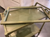 Bar tray on wheels with bottom shelf
