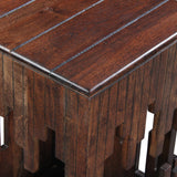 24 Inch Accent Side End Table, Brown Acacia Wood
