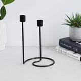 Taper Candle Holder 2-Taper - Black Iron Swirly, 8 in.
