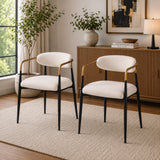 Nean Dining Side Chair Set of 2, Arms, Cushions