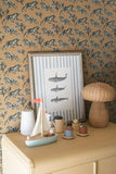 Whales on Stripes Framed Antique Art