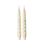 Spiral Led Tapers Set of 2 Ivory Paraffin Wax Everyday