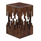 24 Inch Accent Side End Table, Brown Acacia Wood