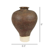 Umbria Narrow Bottom Vase, Ceramic, Brown