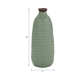 Decorative Vase -  Green Ceramic Bottle Dimpled Texture,16in