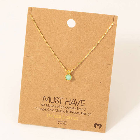 Gold Dipped Stone Bead Pendant Necklace
