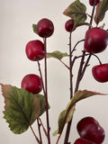 51” Faux Red Apple Spray