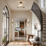Rowabi - Solace Metal Fabric Gold Black Ivory Modern Flush Mount
