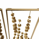 Wall Art - Gold Metal Botanical Blooms, 32 in.