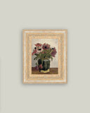 Mauve Floral Framed Antique Art