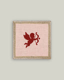 Cupid Silhouette Framed Antique Art