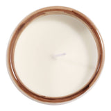 Scented Candle - Plumeria Brown and White Ceramic, 6 Oz.