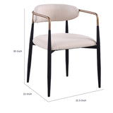 Nean Dining Side Chair Set of 2, Arms, Cushions