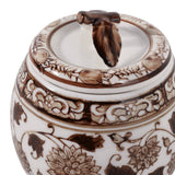 Scented Candle - Peony Brown and White Ceramic, 8.5 Oz