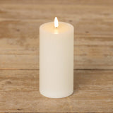 6" CREAM GROOVED 3D FLAME CANDLE