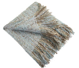 Aqua Faux Mohair Shabby 50"x60" Throw Blanket