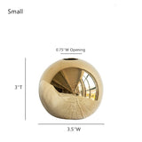 Round Gold Ceramic Vase, Decorative Modern Ball Floral Vase