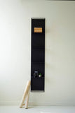 TALL BLACK METAL FOUR-TIERED WALL SHELF