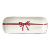 Red Bow Platter Small Earthenware Christmas Serveware