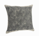 Willy Bordered Modern Rustic Throw Pillow, Gray/White