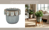 Ceramic Handcrafted Leaf Applique Planter - Seafoam, 6 in.