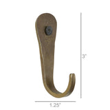 Forged Hook, Iron - Brass