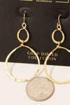 Gold Dipped Hammered Double Hoop Dangle Earrings