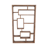 Wood Geometric Multi-Tier Wall Shelf - Brown, 39 in.
