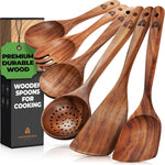 6 pcs Wooden Spoons for Cooking, Wooden Cooking Utensils