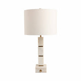 White 27x14 in. Stacked Marble Cubes Table Lamp with Switch