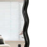 Solid Wood Wavy Rectangle Mirror for Home Decor
