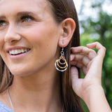 Handmade Mixed Metal Hammered Nested Hoop Earrings