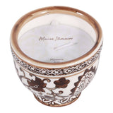 Scented Candle - Plumeria Brown and White Ceramic, 6 Oz.