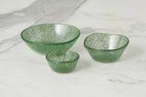 Glass Pinch Pots, Set of 6, Green Tones