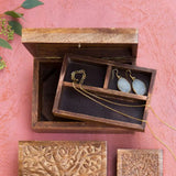 Aranyani Tree of Life Jewelry Box with Tray - Hand Carved
