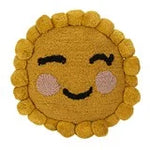 12" Round Cotton Tufted Sun Shaped Pillow