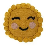 12" Round Cotton Tufted Sun Shaped Pillow