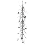 48 Inch Black w/Purple Glitter Twig & Bat Garland