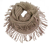 Knit Tassel Infinity Loop Scarf