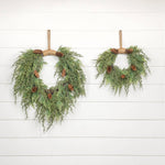 28" CEDAR & CONES HANGING WREATH