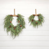 28" CEDAR & CONES HANGING WREATH