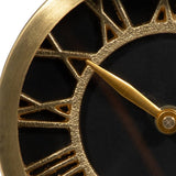 Gold/Black 6 in. Metal Round Modern Solid Table Clock