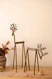 SET OF TWO FORGED-IRON DEER
