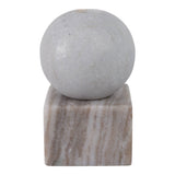 Taper Holder - Multicolor Marble Ball on Cube, 5 in.