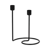 Taper Candle Holder 2-Taper - Black Iron Swirly, 8 in.