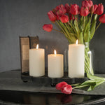 5" CREAM GROOVED 3D FLAME CANDLE